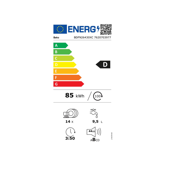 Beko vaatwasser vrijstaand - BDFN26430X
