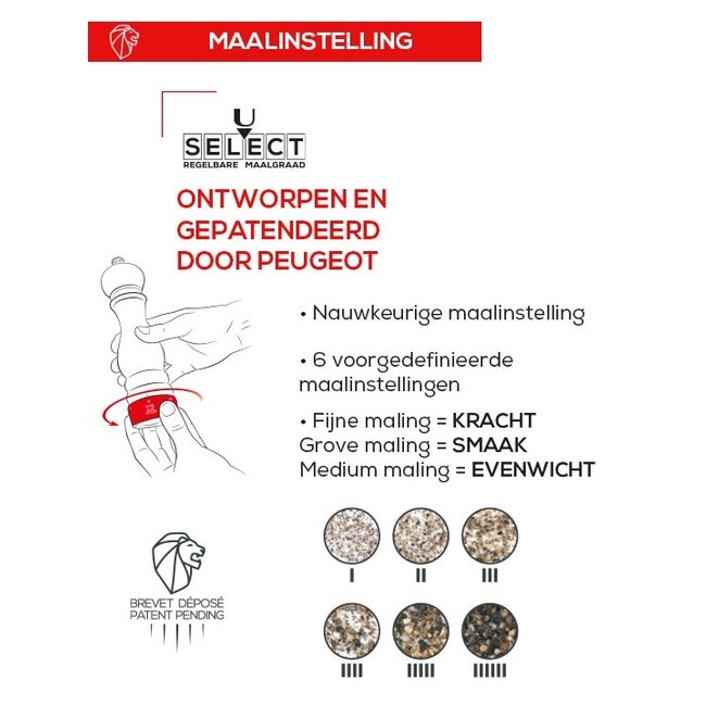 Peugeot paris u'select pepermolen  naturel - 40 cm
