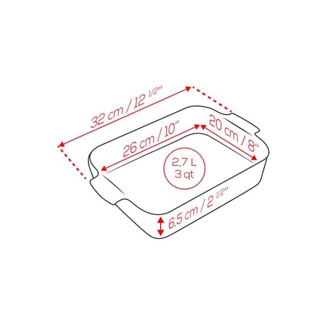 Peugeot Appolia schotel rechthoekig - rood