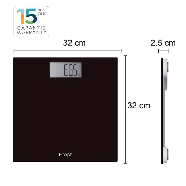 Haepi personenweegschaal John - black