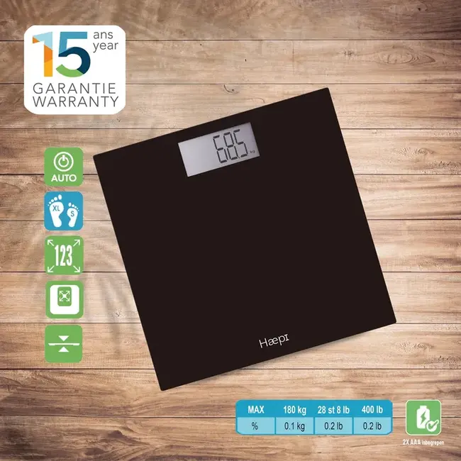 Haepi personenweegschaal John - black