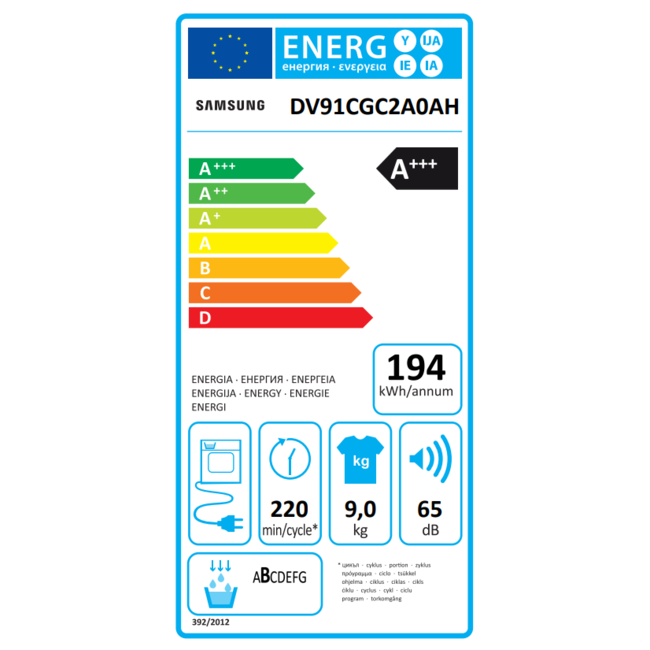 Samsung droogkast 9kg - DV91CGC2A0AHEN