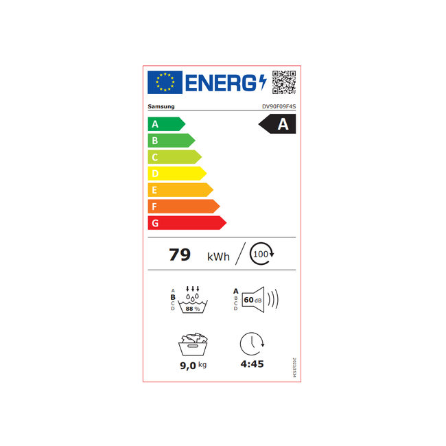 Samsung Droogkast 9kg - DV90F09F4SU3