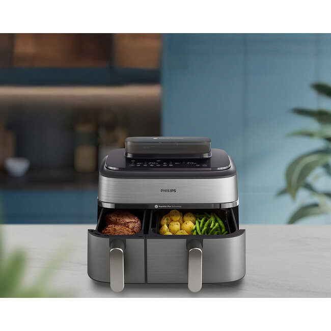 Philips airfryer met 2 manden en stoomfunctie - NA555/00