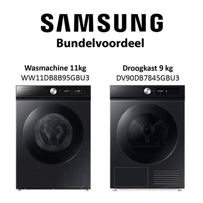 Samsung Wasmachine WW11DB8B95GBU3 & droger DV90DB7845GBU3
