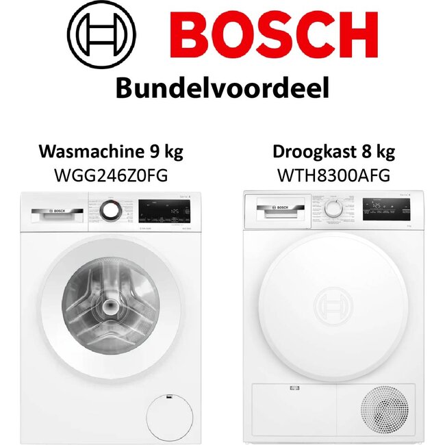 Bosch Voordeelbundel Wasmachine WGG246Z0FG & droger WTH8300AFG