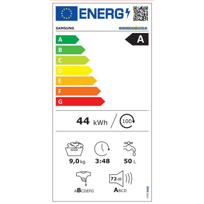 Tweedekans Samsung Wasmachine 9 kg - WW90DG6U25LKU3