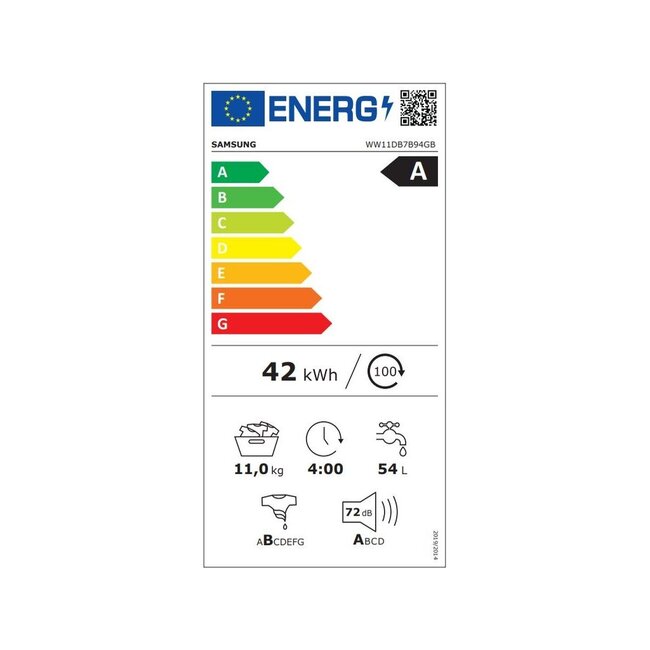 Tweedekans Samsung Wasmachine 11 kg - WW11DB7B94GB