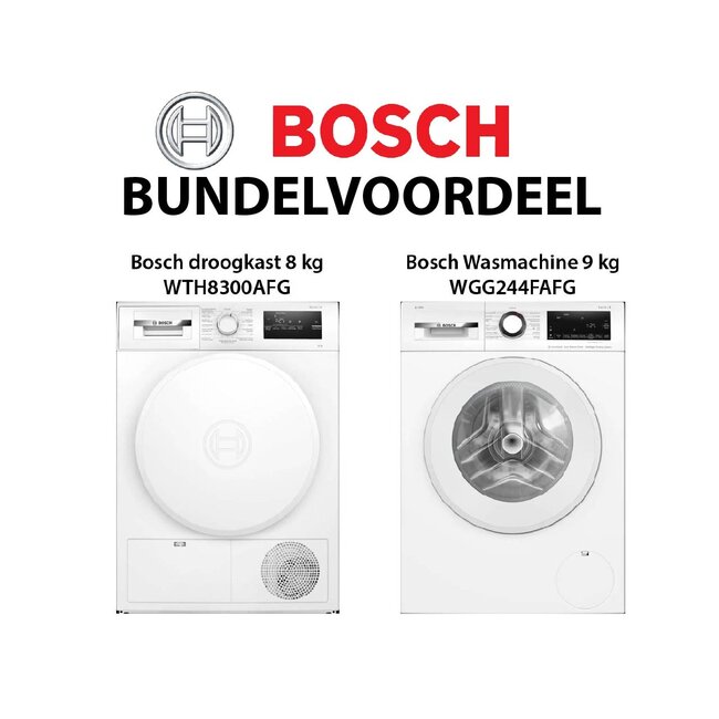 Bosch Voordeelbundel Wasmachine WGG244FAFG & droger WTH8300AFG