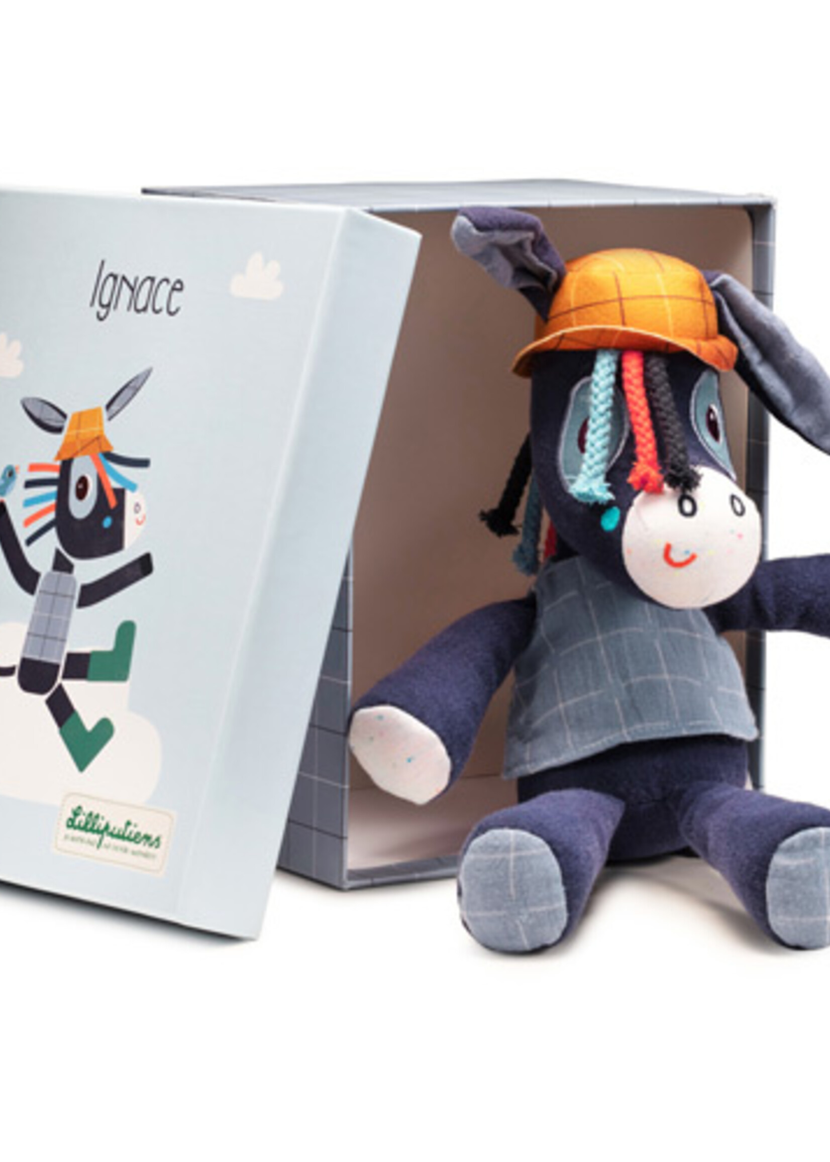 Lilliputiens Ik ontdek - Knuffel in doos Ignace