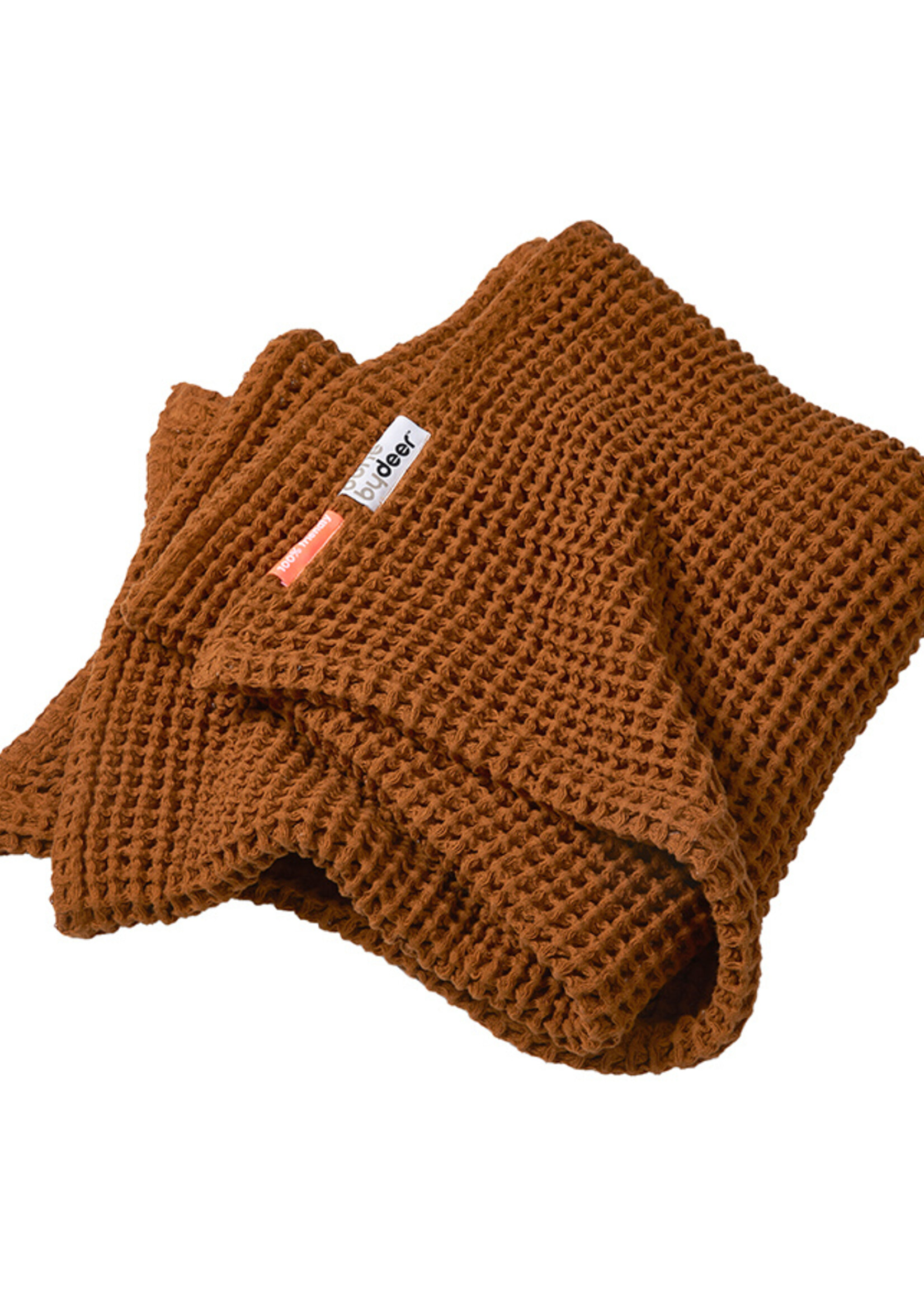 DonebyDeer Donebydeer - Wafel deken Mustard 80 x 100 CM