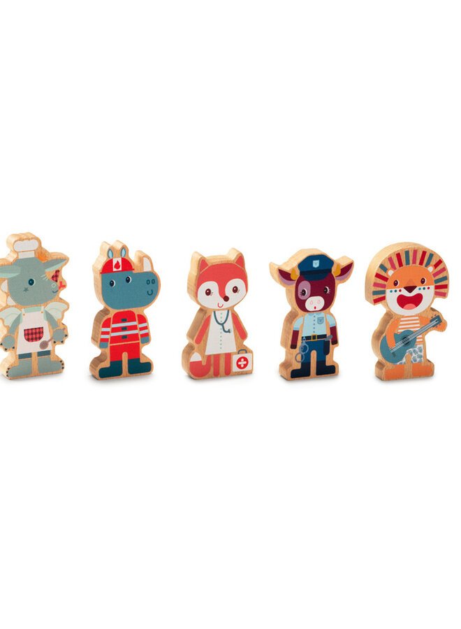 Lilliputiens - Set houten figuren beroepen