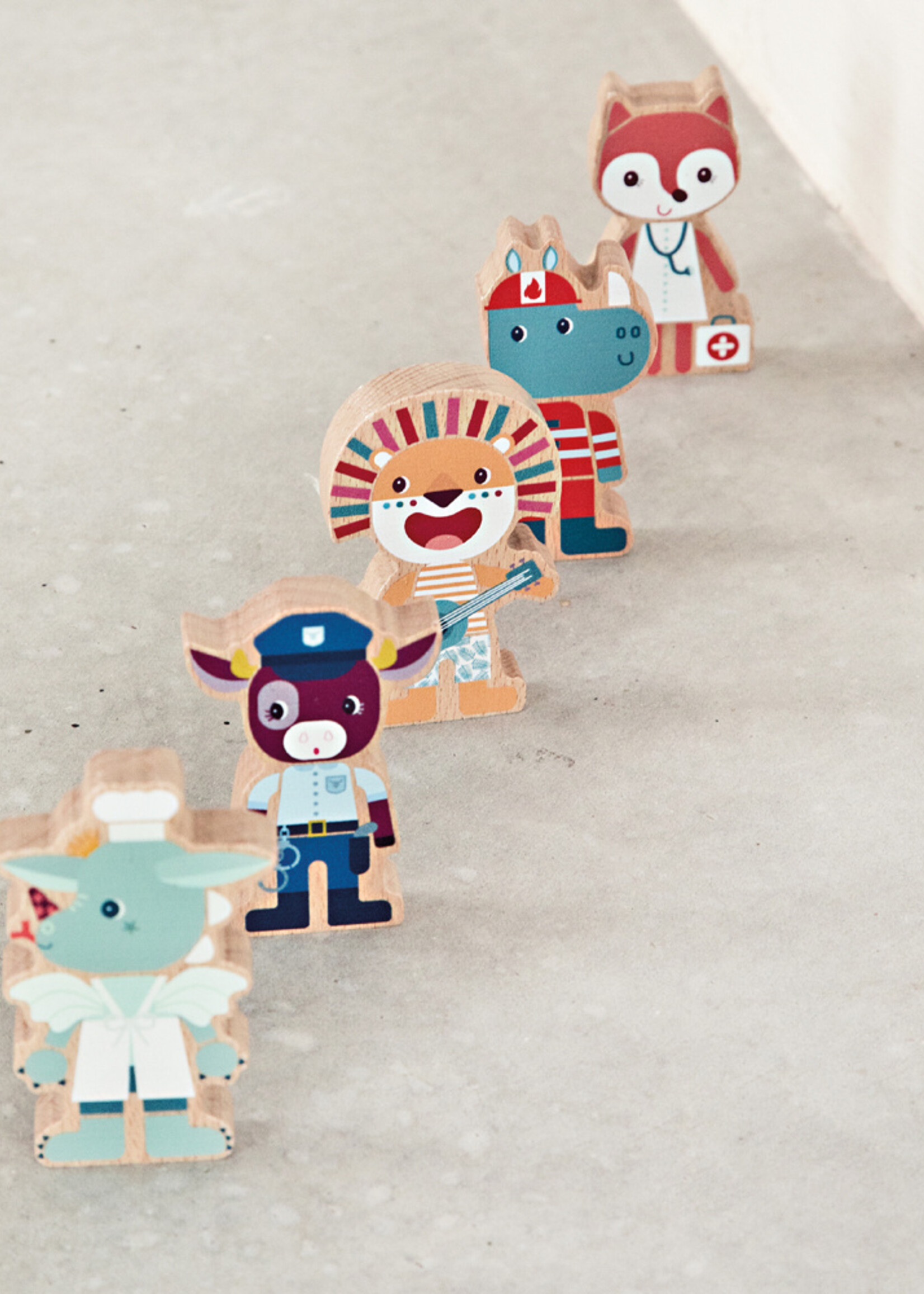 Lilliputiens Lilliputiens - Set houten figuren beroepen