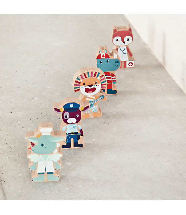 Lilliputiens Lilliputiens - Set houten figuren beroepen