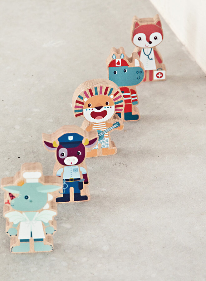 Lilliputiens - Set houten figuren beroepen