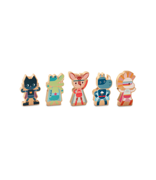 Lilliputiens Lilliputiens -  Set houten figuren super helden