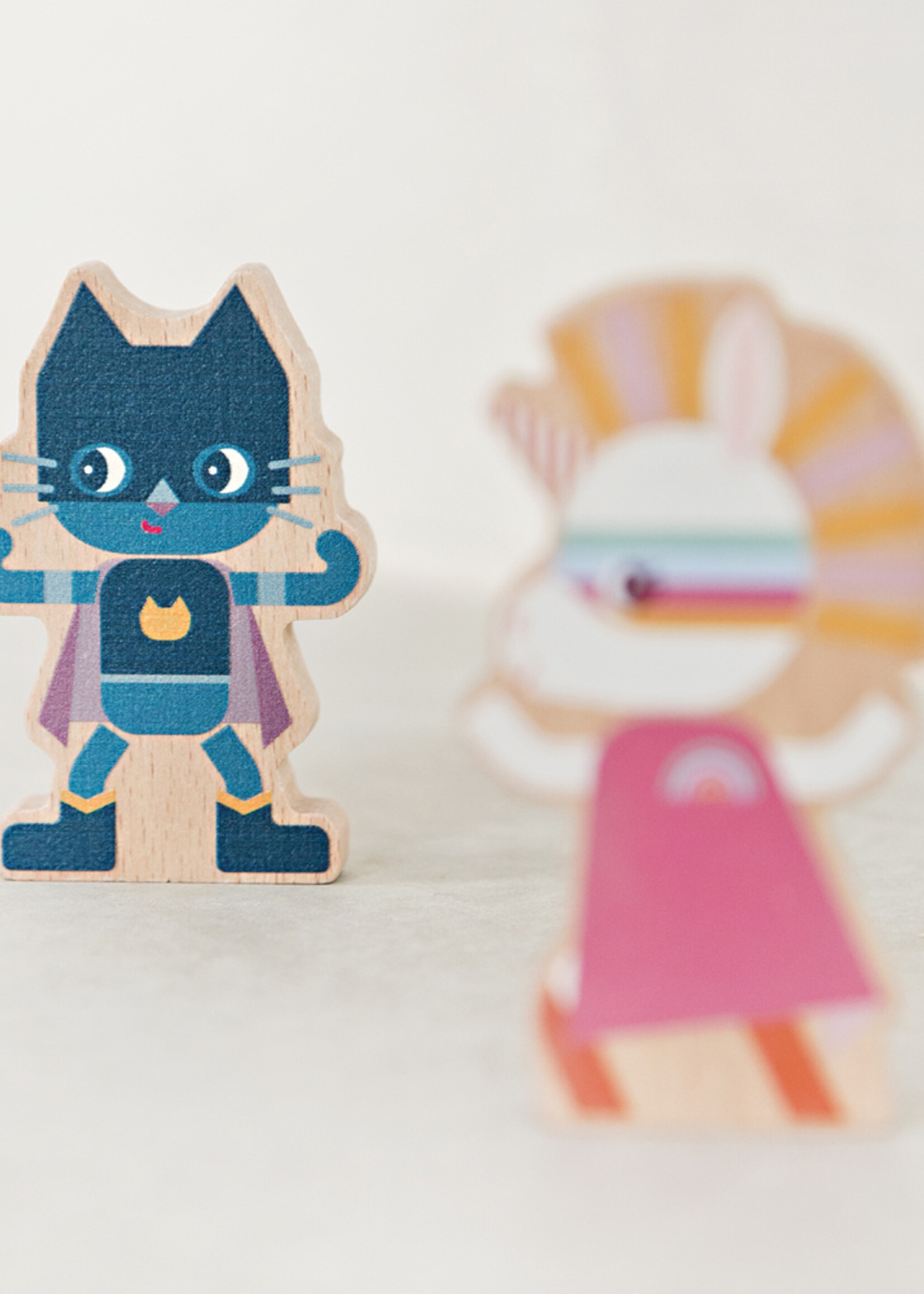 Lilliputiens Lilliputiens -  Set houten figuren super helden