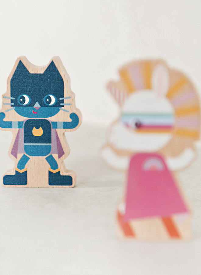 Lilliputiens -  Set houten figuren super helden