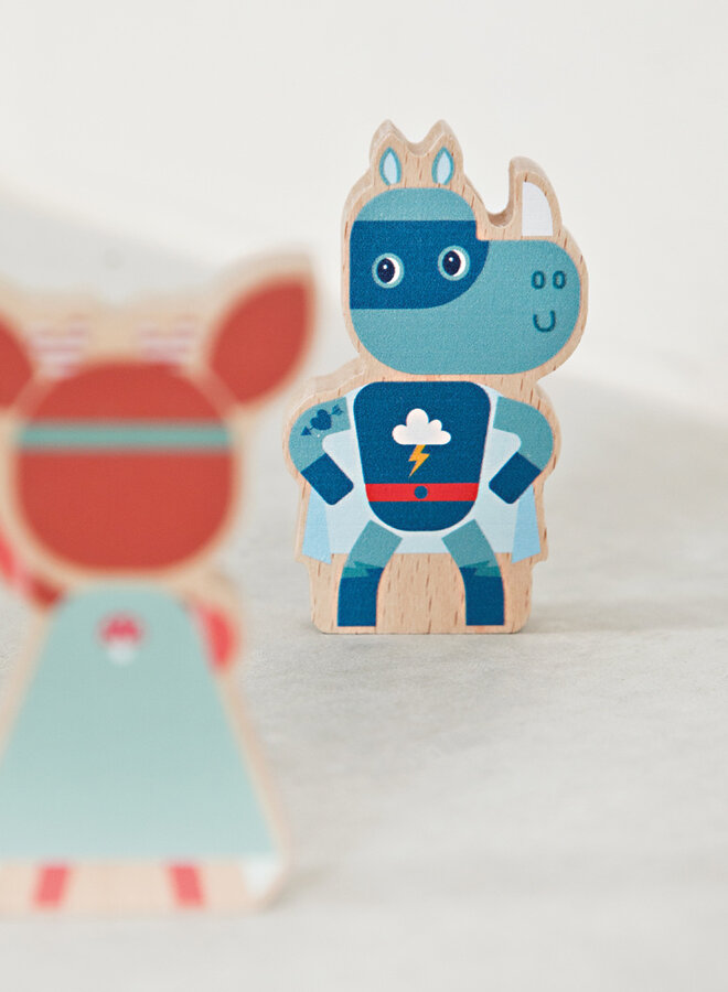 Lilliputiens -  Set houten figuren super helden