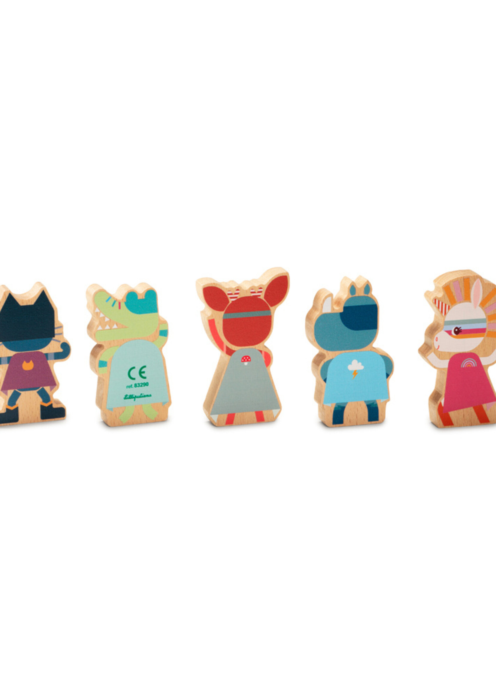 Lilliputiens Lilliputiens -  Set houten figuren super helden