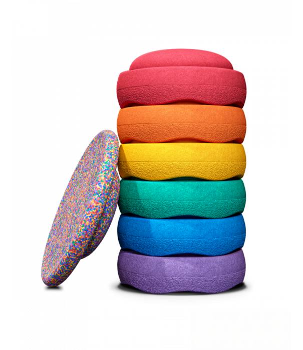 Stapelstein Stapelstein - Rainbow basic + board confetti