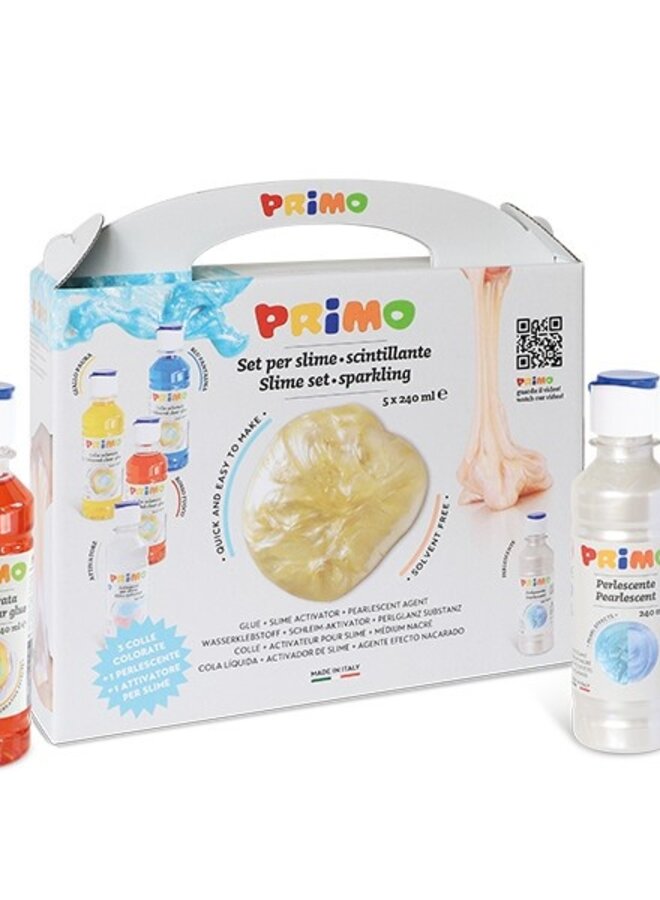 Primo - Set slijm met 3 gekleurde lijm arcivator en parelmoer