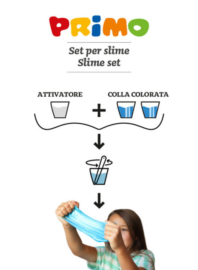 Primo - Set slijm met 3 gekleurde lijm arcivator en parelmoer