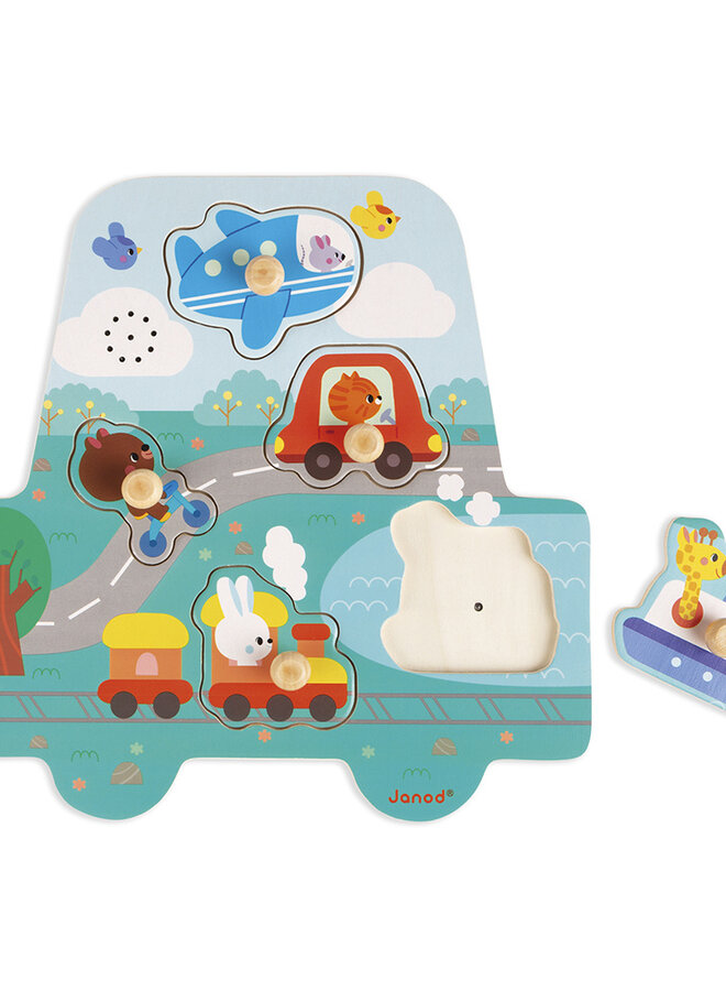 Janod - Muziekpuzzel - Kleine racers