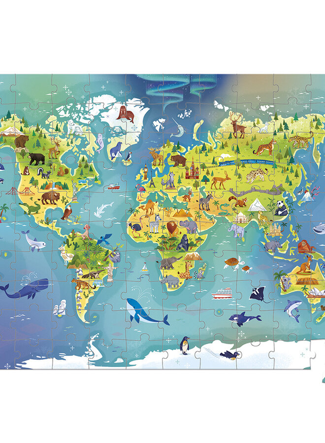 Janod - Puzzel - De wereld 100 stukjes