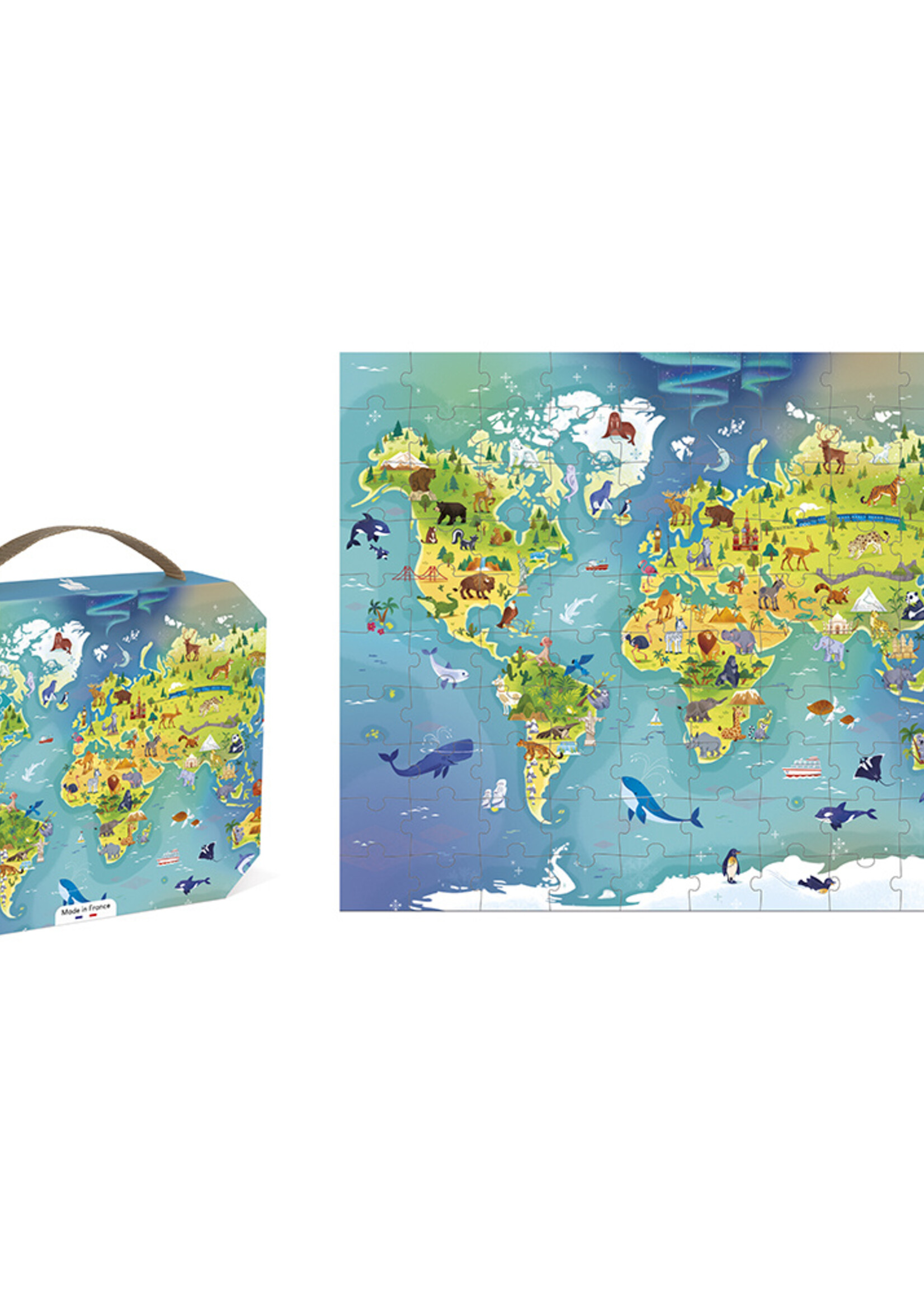 Janod Janod - Puzzel - De wereld 100 stukjes