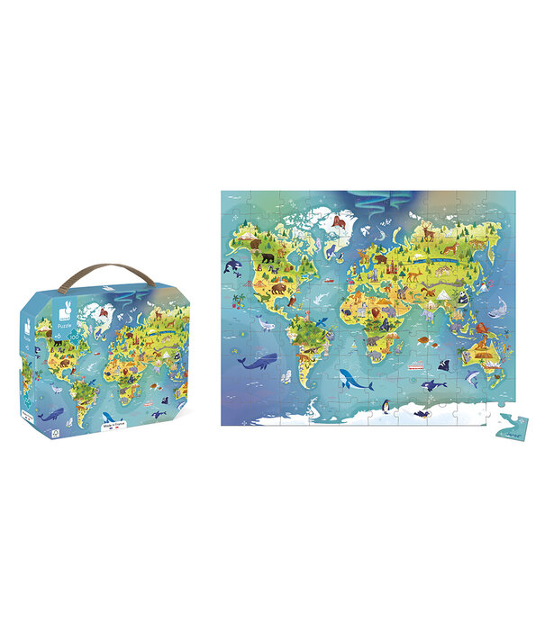 Janod Janod - Puzzel - De wereld 100 stukjes