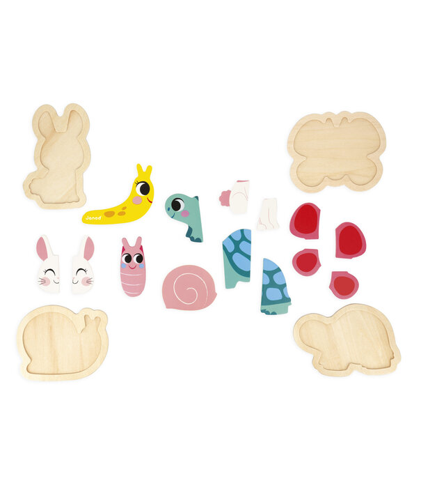 Janod Janod - Puzzelset, 4 puzzels - Tuin