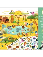 Djeco Djeco - 90 rub on stickers met achtergrond - Savannah