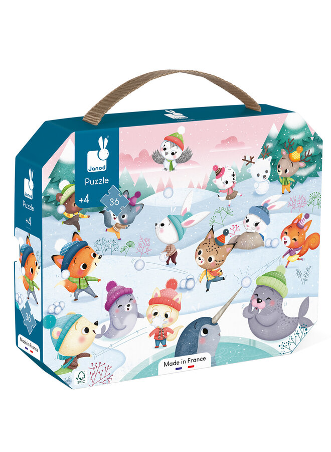 Janod - Puzzelkoffer Sneeuwfeest
