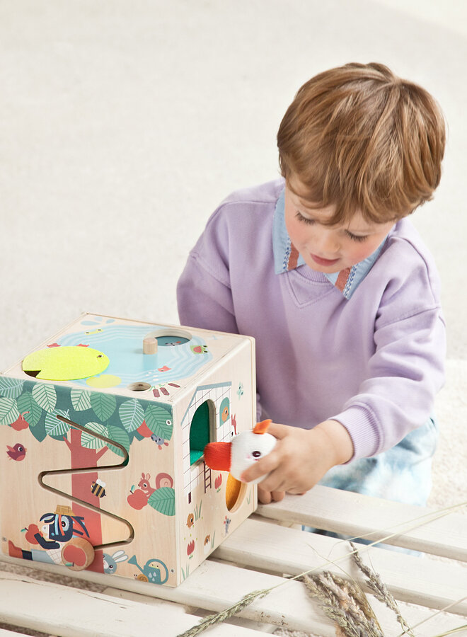 Lilliputiens - Boerderij houten activiteiten kubus