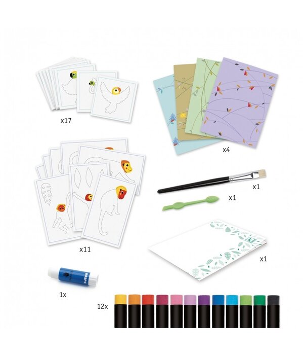 Djeco Djeco - Waskrijtjes - Kleurrijke jungle