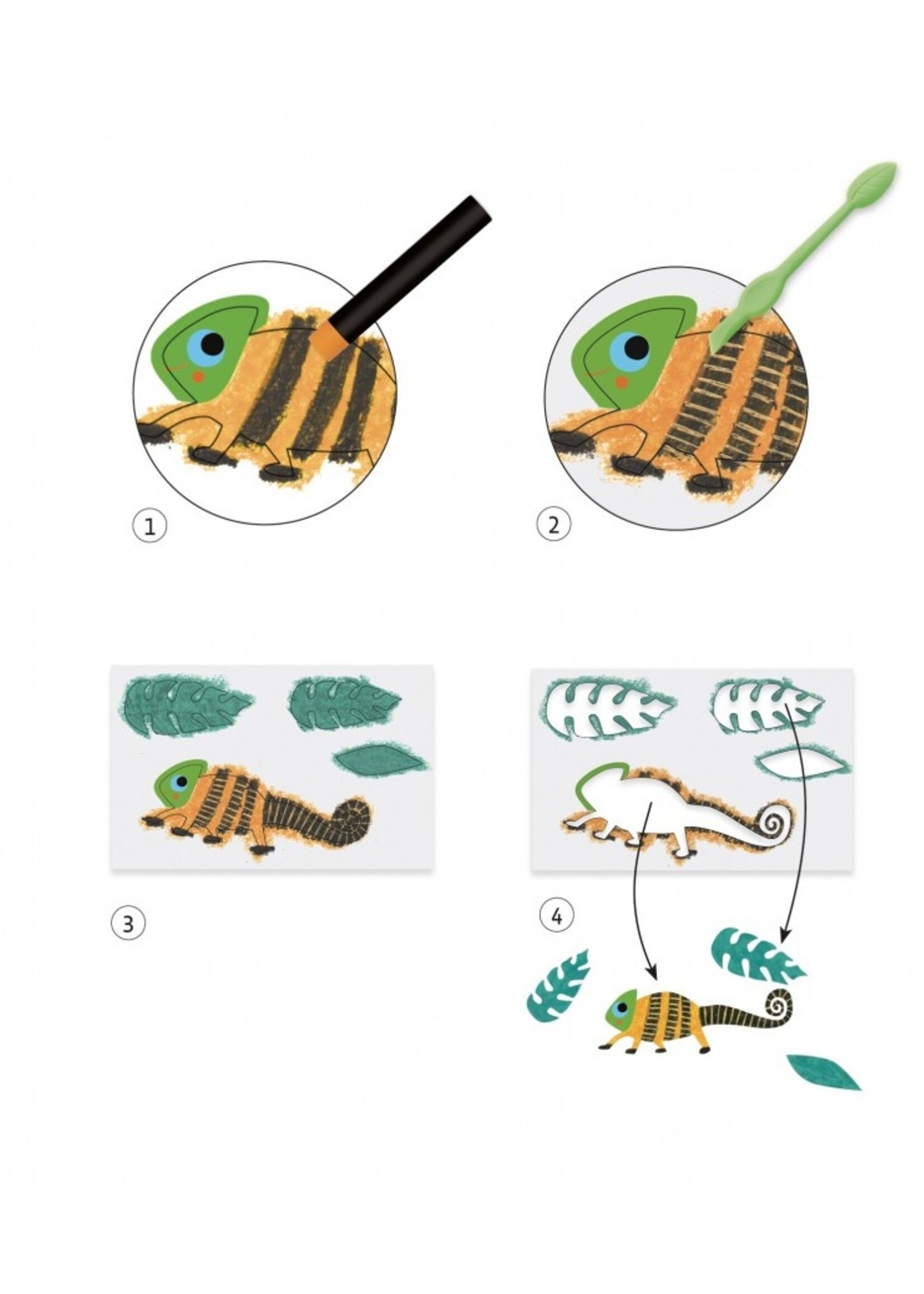 Djeco Djeco - Waskrijtjes - Kleurrijke jungle