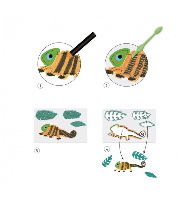 Djeco Djeco - Waskrijtjes - Kleurrijke jungle
