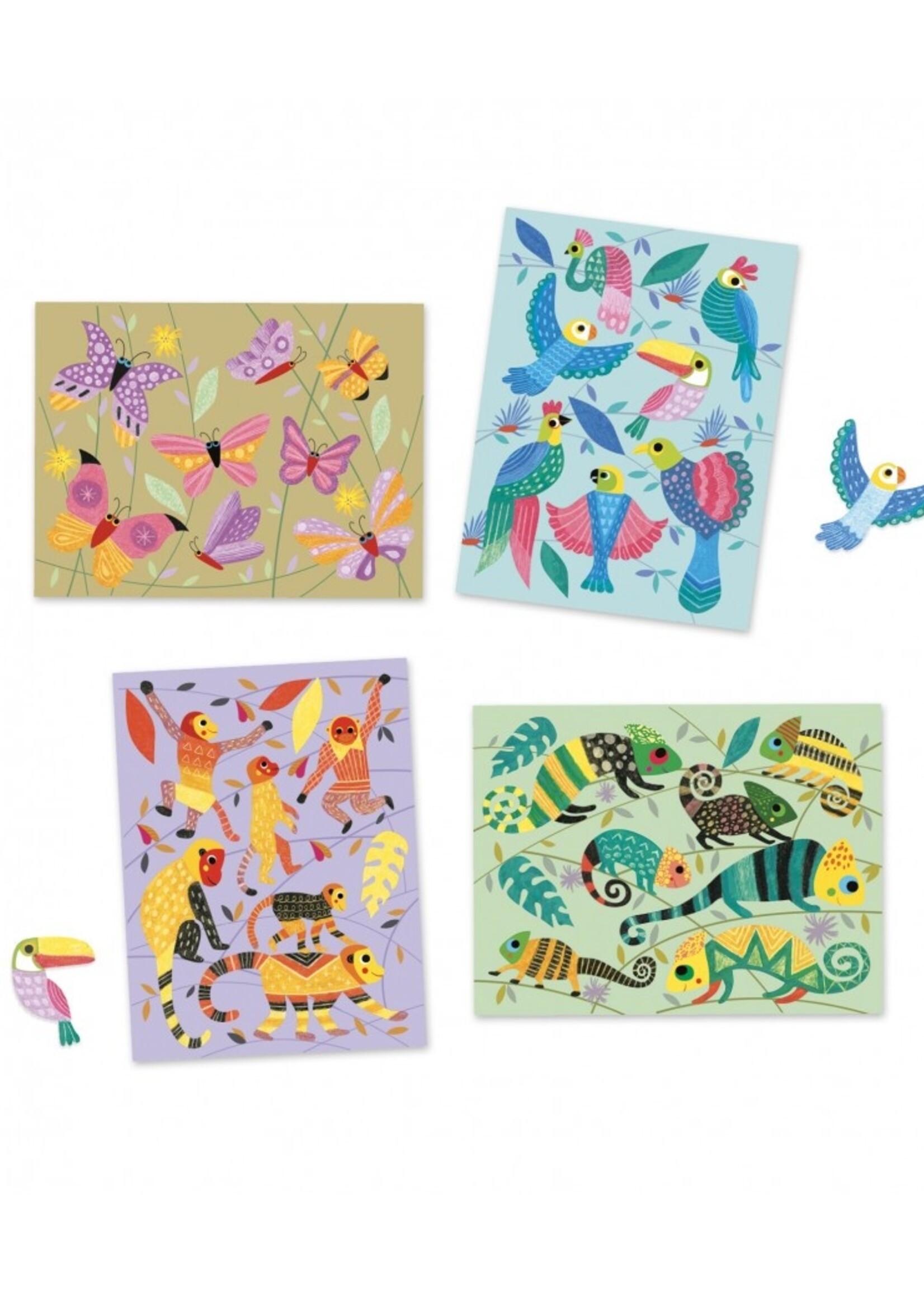 Djeco Djeco - Waskrijtjes - Kleurrijke jungle