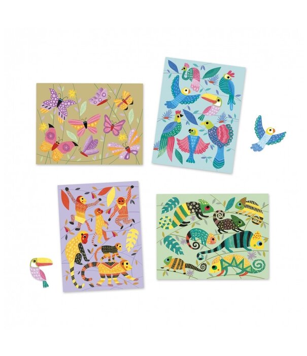 Djeco Djeco - Waskrijtjes - Kleurrijke jungle