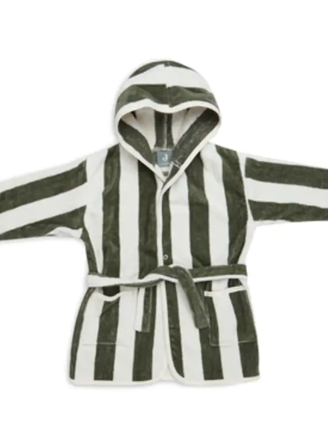 Jollein - Badjas - 3-4 year stripe terry leaf green