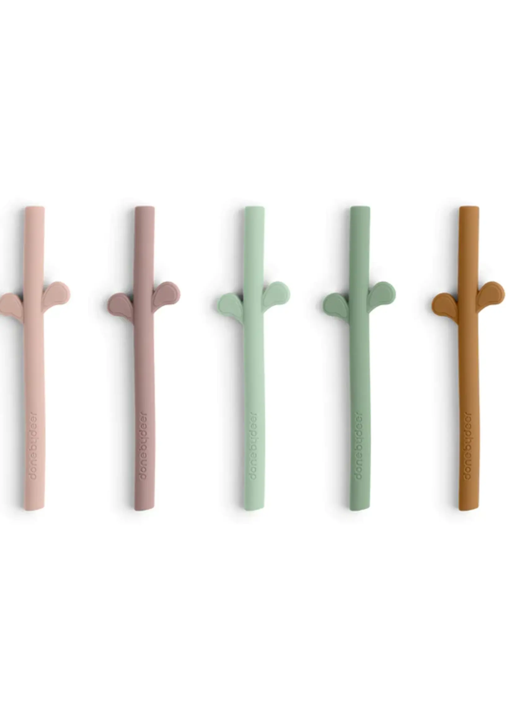 DonebyDeer Donebydeer - Peekaboo sillicone straw 5-pack