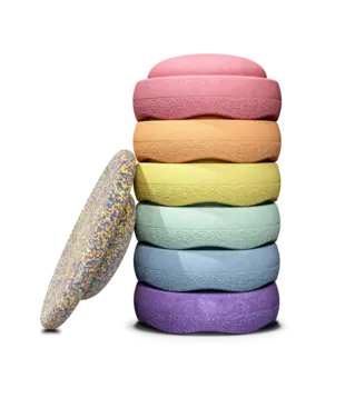 Stapelstein - Rainbow pastel + board confetti