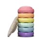 Stapelstein - Rainbow pastel + board confetti