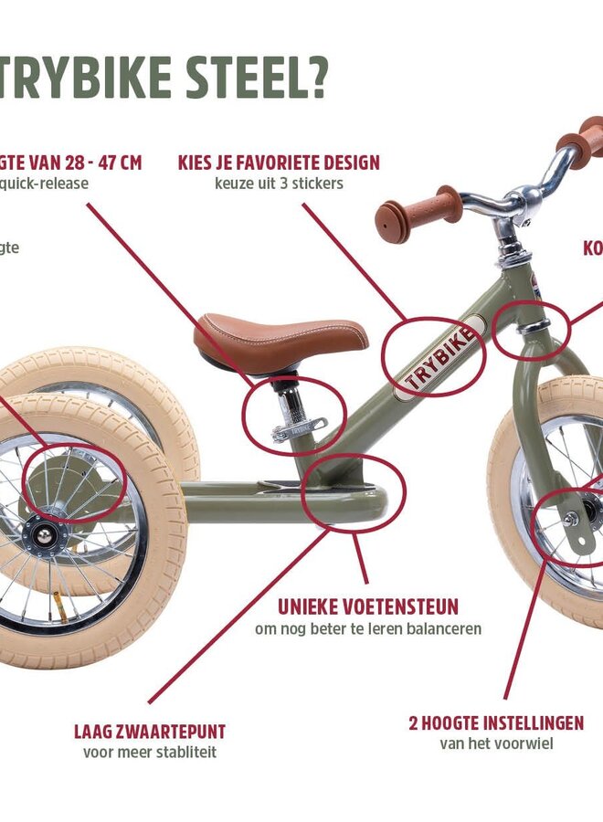 Trybike loopfiets 2-in-1  - Roze