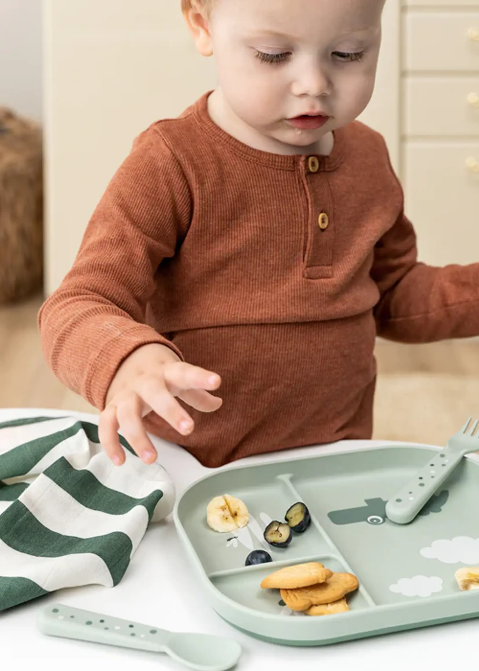 DonebyDeer Donebydeer - Foodie compartment plate - Croco green