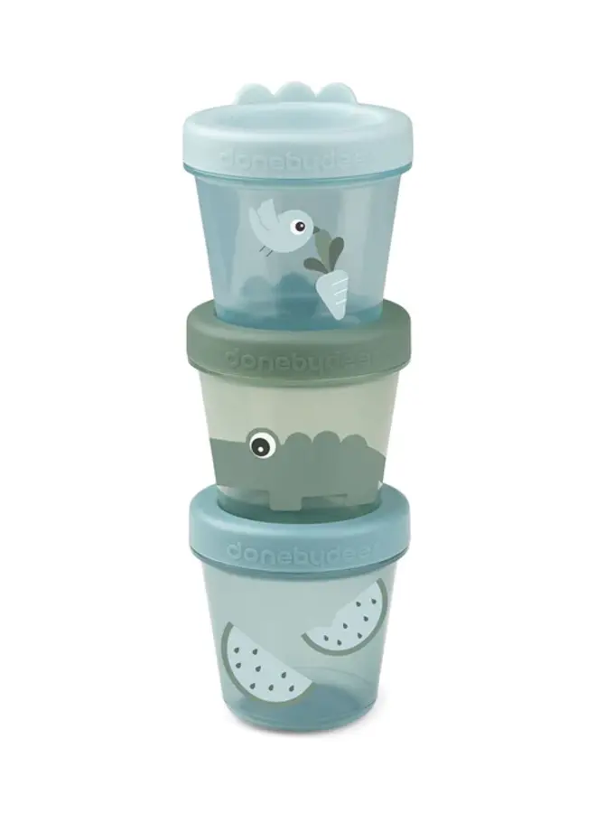 Donebydeer - Baby food container 3-pack - Croco green