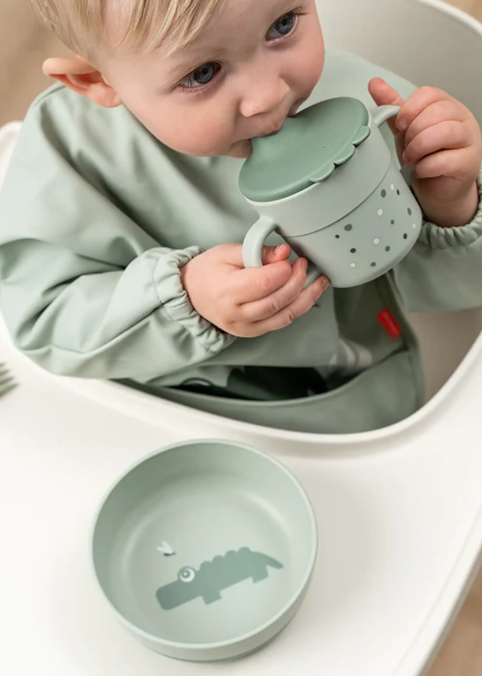 DonebyDeer Donebydeer - Foodie spout cup - Happy dots powder