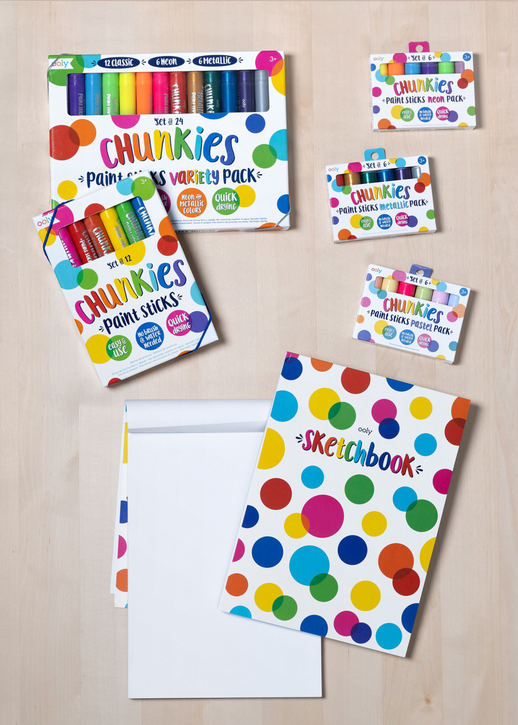 Ooly Ooly - Chunkies paint sticks - set 12 stuks