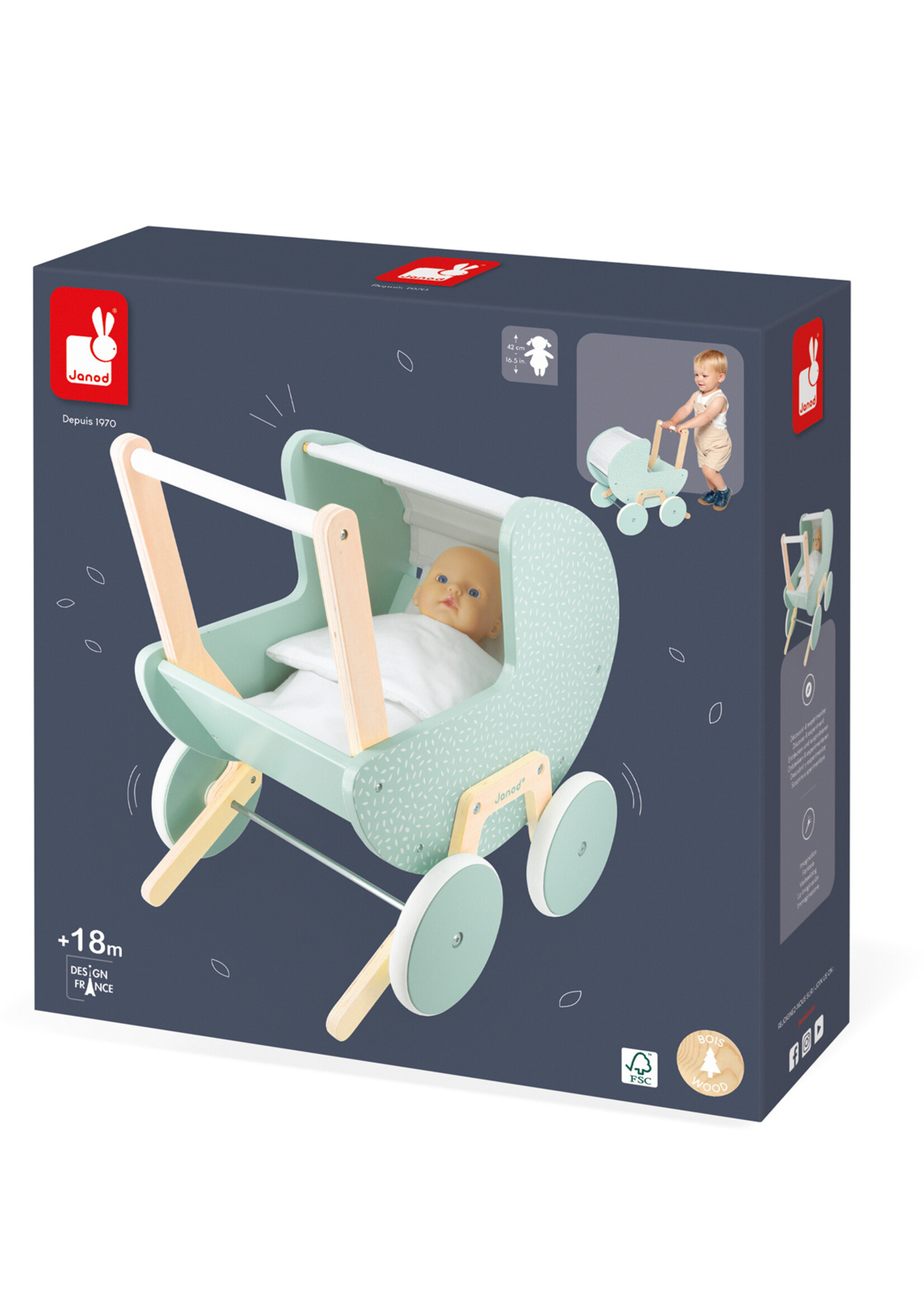 Janod Janod - Zen Poppenwagen